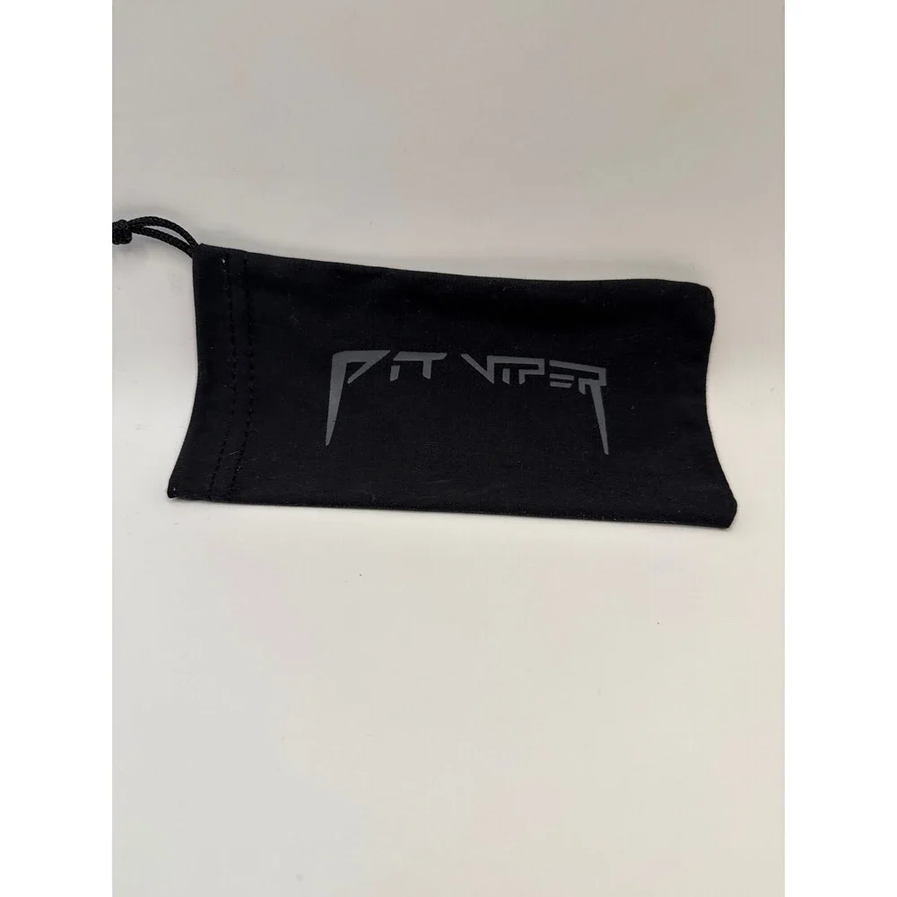 Pit Viper Sunglasses Soft Microfiber Drawstring Pouch Case Black Grey Logo